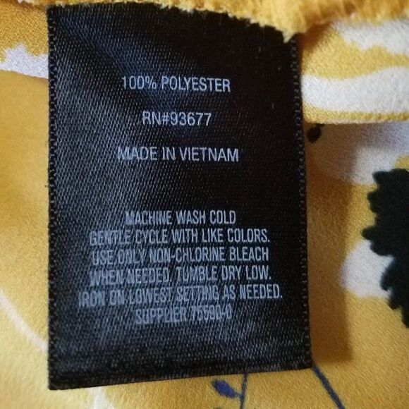 Worthington Gold Floral Sheer blouse with Tie size Large - Picture 5 of 9